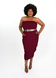 Deep Wine Modal Capsule Dress