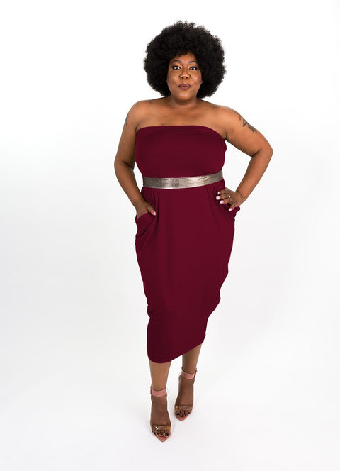 Deep Wine Modal Capsule Dress